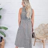 Morrison Seafoam + Cocoa Stripe Maxi Dress