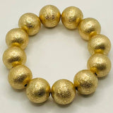 Big Gold Frosted Ball Bracelet