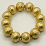 Big Frosted Gold Ball Bracelet