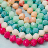 Pinched Marble Resin Beaded Necklace
