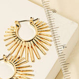 Metallic Bar Sunshine Hoop Earrings