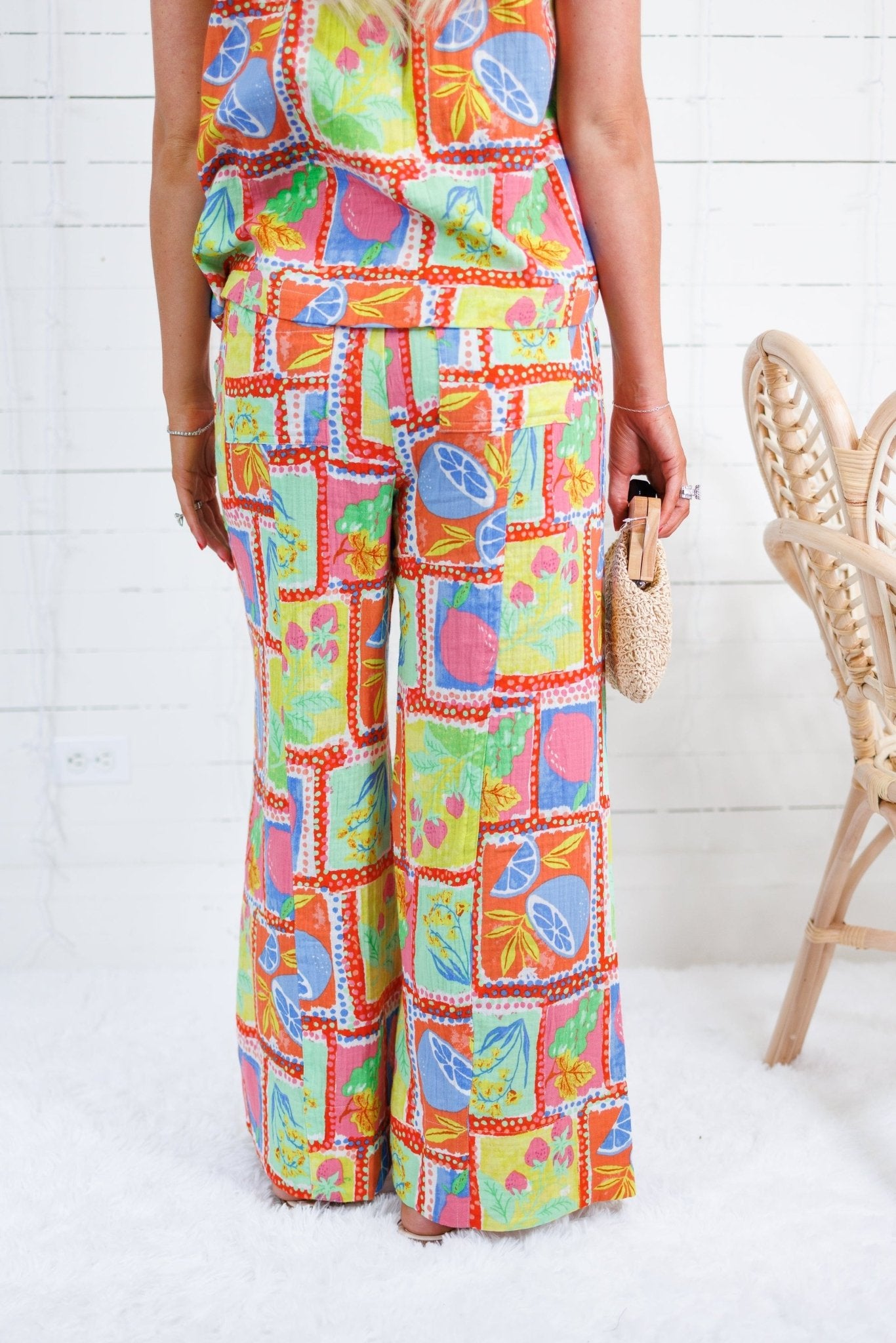 Dahlia Fruit Gauze Smocked Pants Karlie