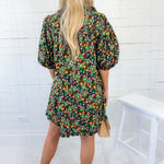 Dalton Chocolate Floral Vine Mini Dress Karlie