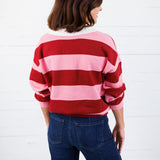 Darby Burgundy + Rose Striped Sweater Glam