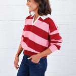 Darby Burgundy + Rose Striped Sweater Glam