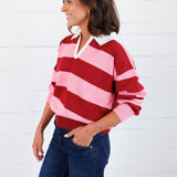Darby Burgundy + Rose Striped Sweater Glam