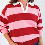 Darby Burgundy + Rose Striped Sweater Glam