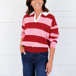 Darby Burgundy + Rose Striped Sweater Glam
