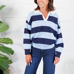 Darby Navy + Sky Striped Sweater Glam