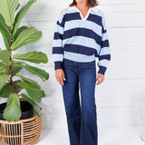 Darby Navy + Sky Striped Sweater Glam