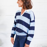 Darby Navy + Sky Striped Sweater Glam