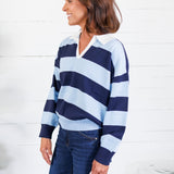 Darby Navy + Sky Striped Sweater Glam