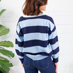 Darby Navy + Sky Striped Sweater Glam