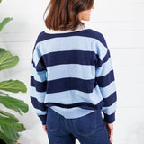 Darby Navy + Sky Striped Sweater Glam