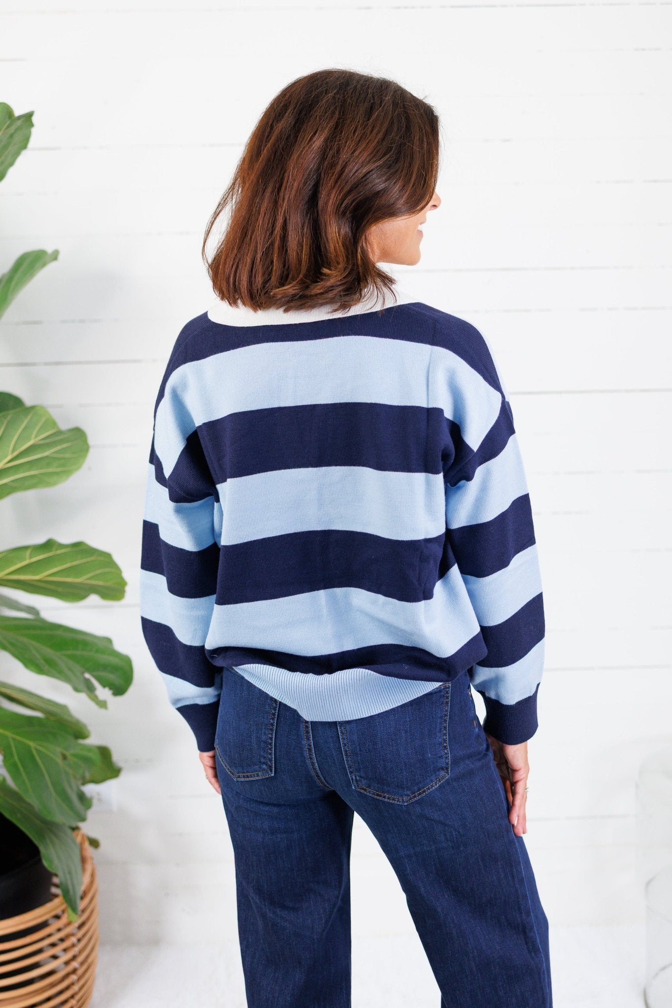 Darby Navy + Sky Striped Sweater Glam