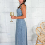 Darlene Light Denim Maxi Dress