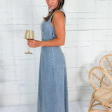 Darlene Light Denim Maxi Dress
