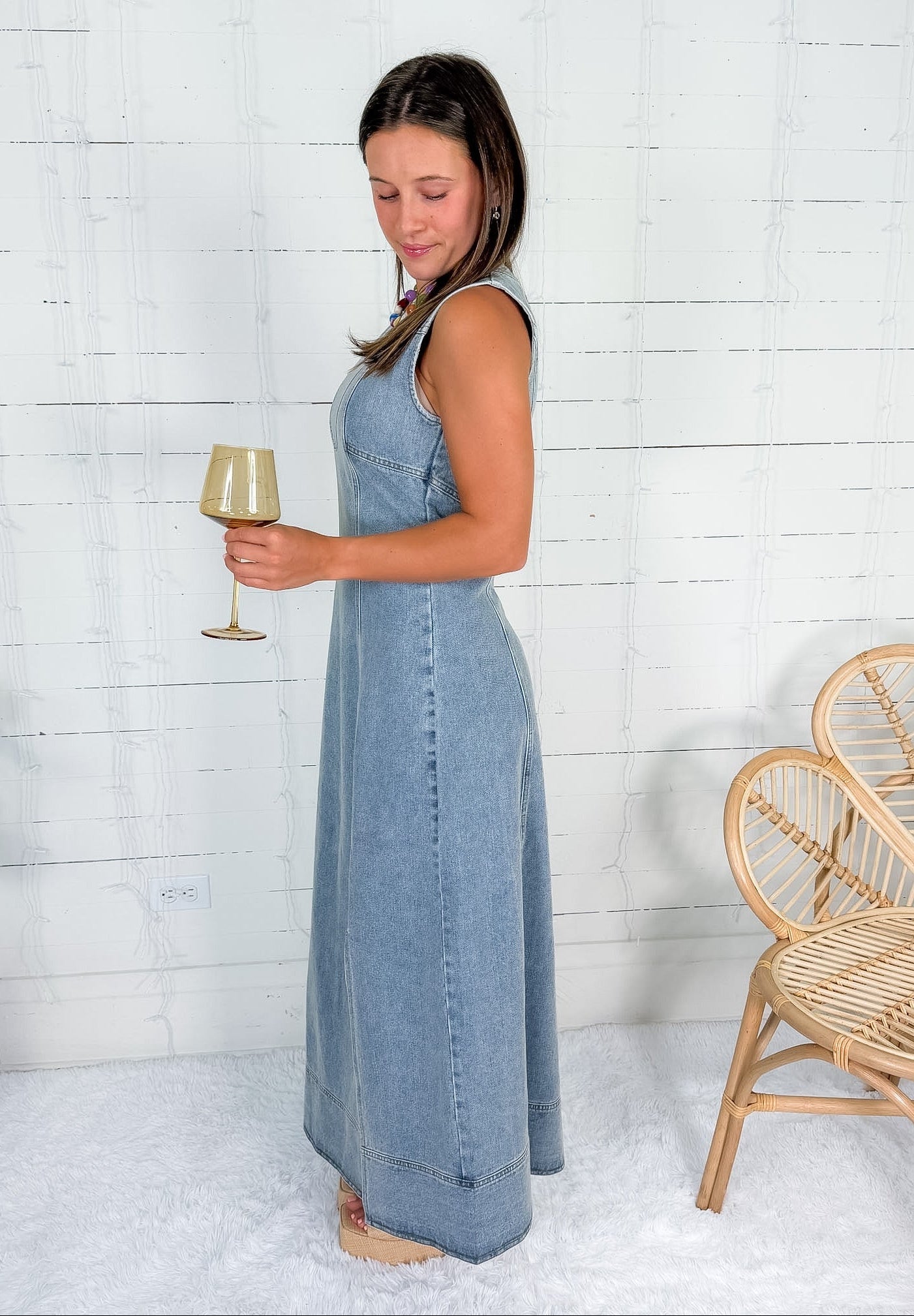 Darlene Light Denim Maxi Dress