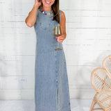 Darlene Light Denim Maxi Dress