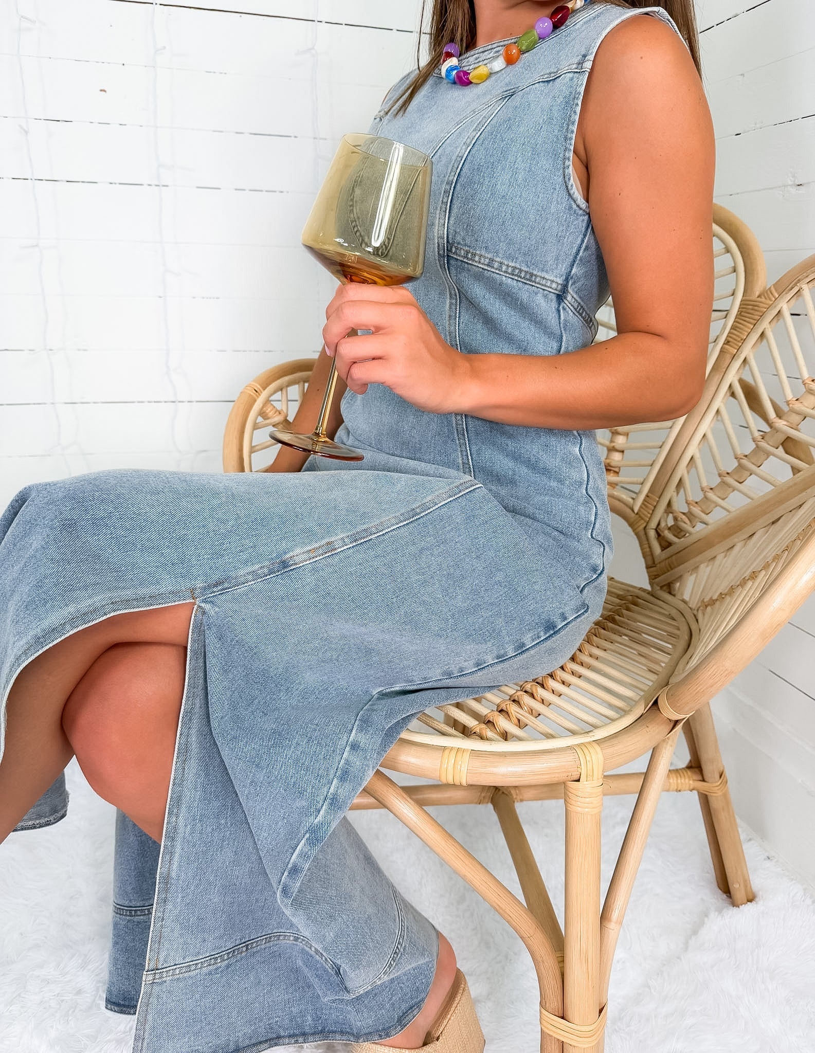 Darlene Light Denim Maxi Dress