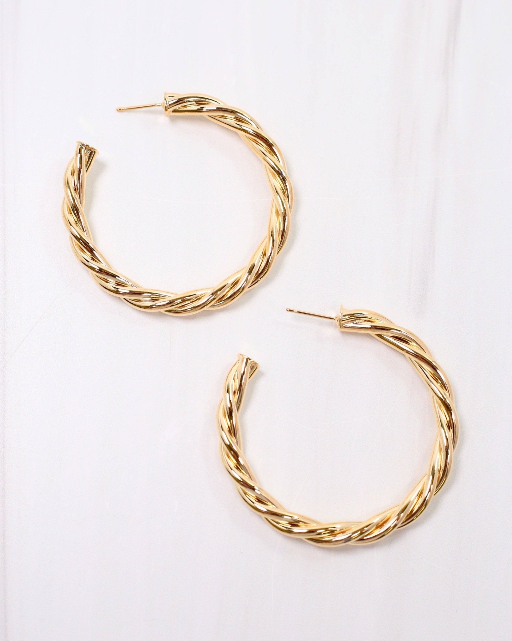 Davies Twisted Hoop Earring Gold - A3 Accessories - Jewelry - Earrings - Clover + Bee