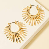 Metallic Bar Sunshine Hoop Earrings