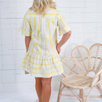 De Sol Yellow Stripe Mini Dress GLAM
