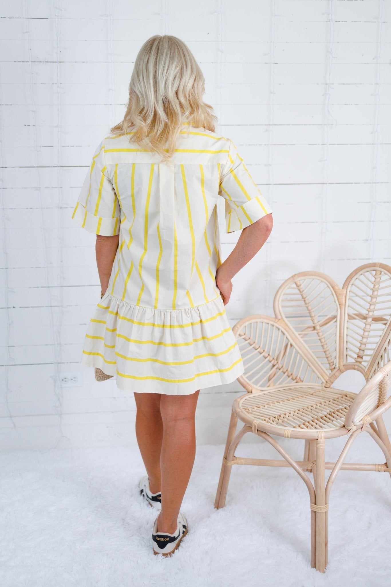 De Sol Yellow Stripe Mini Dress GLAM