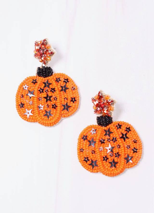 Prettiest Orange Pumpkin in the Patch Earring