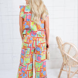 Delilah Fruit Gauze Flutter Sleeve Top Karlie