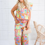Delilah Fruit Gauze Flutter Sleeve Top Karlie