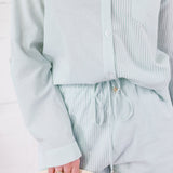 Delphine Seafoam Green Stripe Button Top Allie Rose 