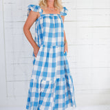 Delta Ultramarine Blue + Colorful Pick Stitch Dress TCEC