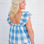 Delta Ultramarine Blue + Colorful Pick Stitch Dress TCEC