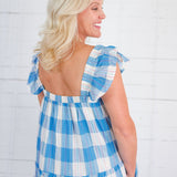 Delta Ultramarine Blue + Colorful Pick Stitch Dress TCEC