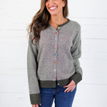 Dennis Dark Olive Pinstripe Cardigan Staccato