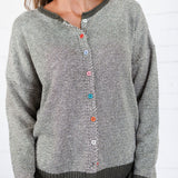 Dennis Dark Olive Pinstripe Cardigan Staccato