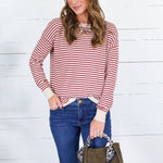 Denny Burgundy Striped Sweater Staccato