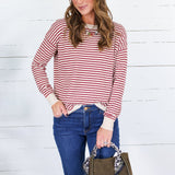 Denny Burgundy Striped Sweater Staccato