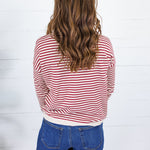 Denny Burgundy Striped Sweater Staccato