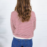 Denny Burgundy Striped Sweater Staccato