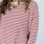 Denny Burgundy Striped Sweater Staccato