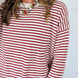 Denny Burgundy Striped Sweater Staccato