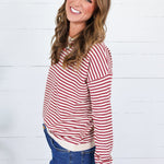 Denny Burgundy Striped Sweater Staccato