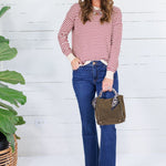 Denny Burgundy Striped Sweater Staccato