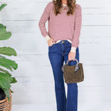 Denny Burgundy Striped Sweater Staccato
