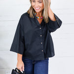 Denson Black Button Top Eesome