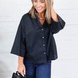 Denson Black Button Top Eesome