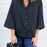 Denson Black Button Top Eesome