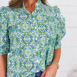 Devon Green Multi Top